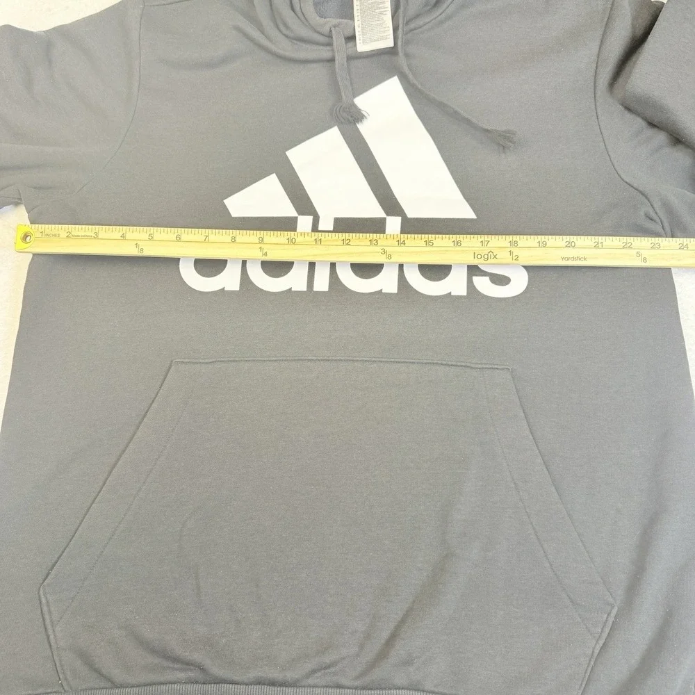 Adidas Hoodie XL Black Pullover Big Logo Fleece Hooded Sweatshirt Men's